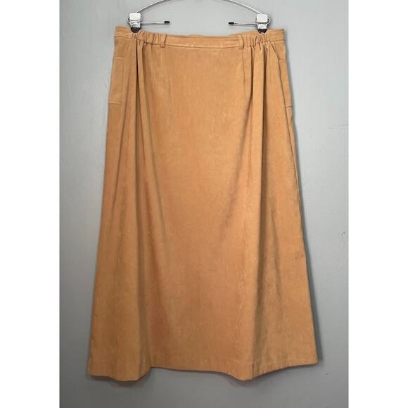 Cheryl Tiegs Skirt Plus Size 1X Neutral Tan Boho Faux Suede Minimalist Western - Picture 3 of 10